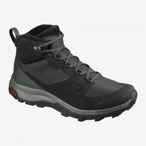 Black Salomon Outsnap Climasalomon Waterproof Men's Winter Boots | PDLM-58236