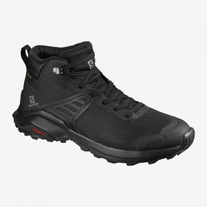 Black Salomon X Raise Mid Gore-Tex Men's Walking Boots | HZRL-53482