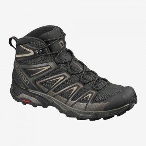 Black Salomon X Ultra Mid 3 Aero Men's Walking Boots | YNPO-02736