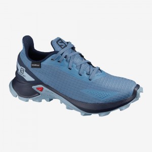 Blue Salomon Alphacross Blast Climasalomon Waterproof Kids' Trail Running Shoes | WJPA-20345