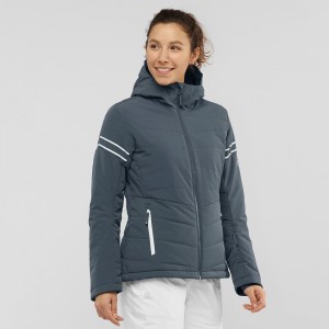 Gray Salomon Edge Women's Ski Jackets | PQEB-32679