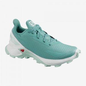 Green Salomon Alphacross Blast Kids' Trail Running Shoes | LIVF-76451
