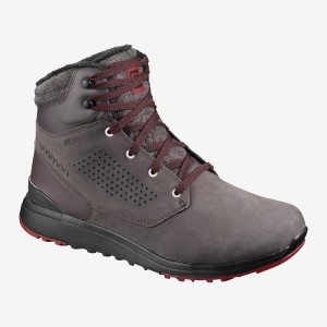 Red Salomon Utility Winter Climasalomon Waterproof Men's Winter Boots | CXWL-27365