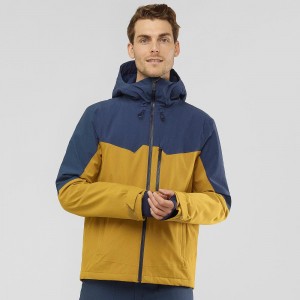 Yellow Salomon Untracked Men's Ski Jackets | XRBU-87639