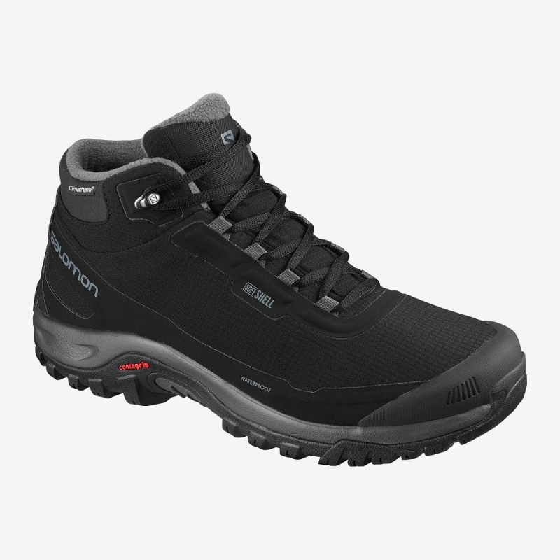Black Salomon Shelter Climasalomon Waterproof Men\'s Winter Boots | WJSO-73290
