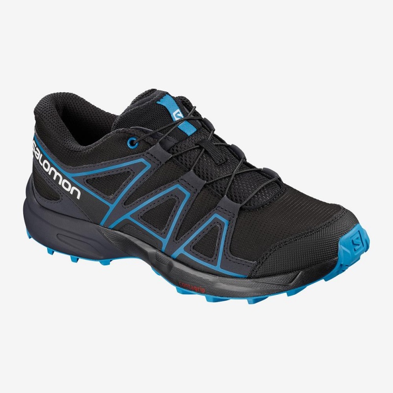 Black Salomon Speedcross Kids\' Trail Running Shoes | HWYI-47235