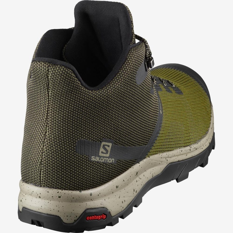 Green Salomon Outline Prism Mid Gore-Tex Men's Walking Boots | GXRF-91726