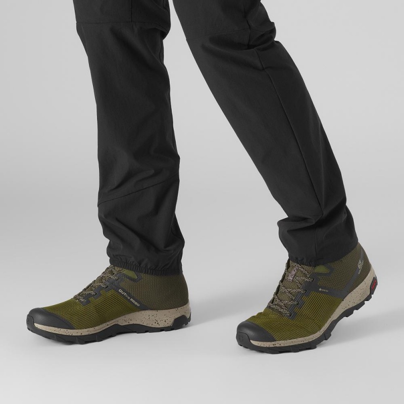 Green Salomon Outline Prism Mid Gore-Tex Men's Walking Boots | GXRF-91726